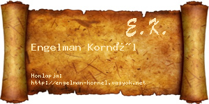 Engelman Kornél névjegykártya