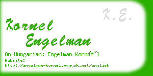 kornel engelman business card